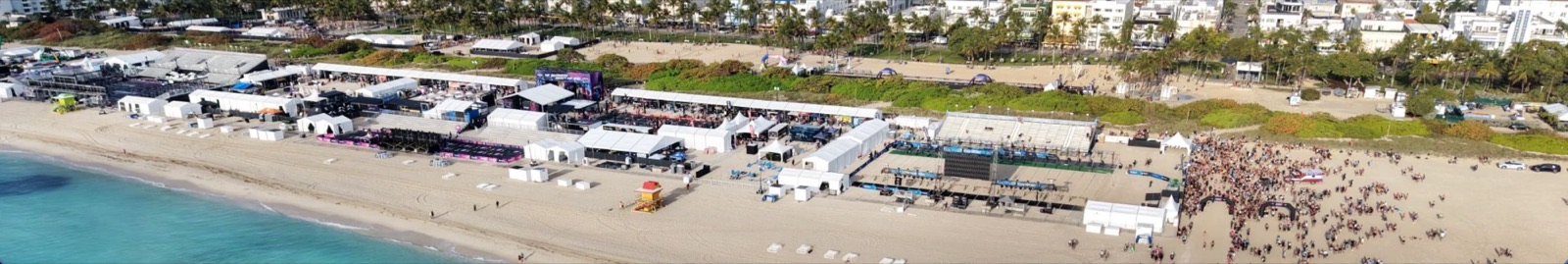 Aerial view of the Wodapalooza Miami Beach festival grounds